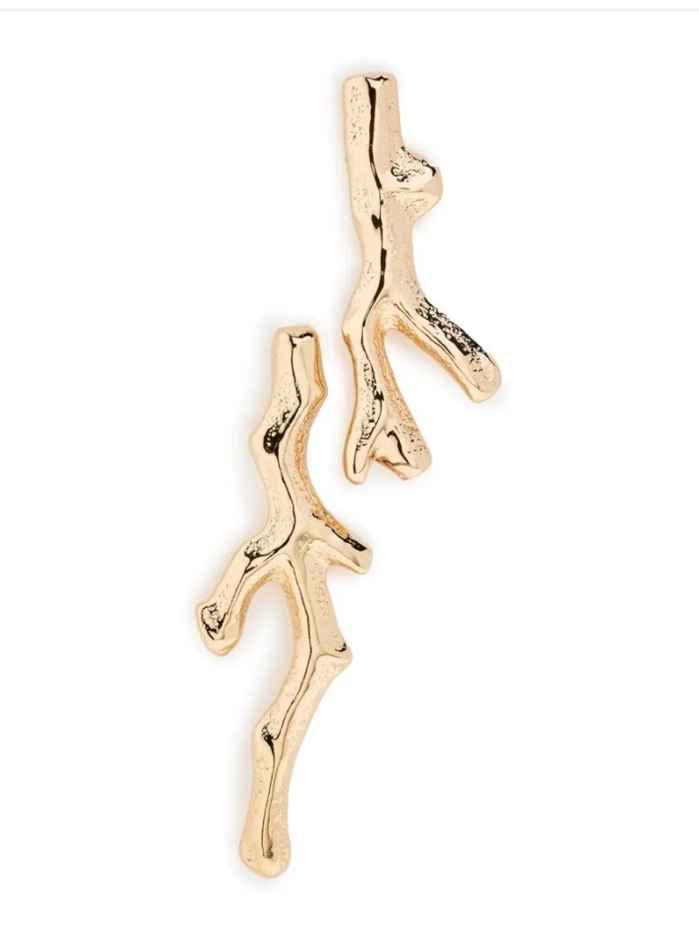 cult gaia Noemi earrings coral mismatched gold sculptural pierced Revolve New